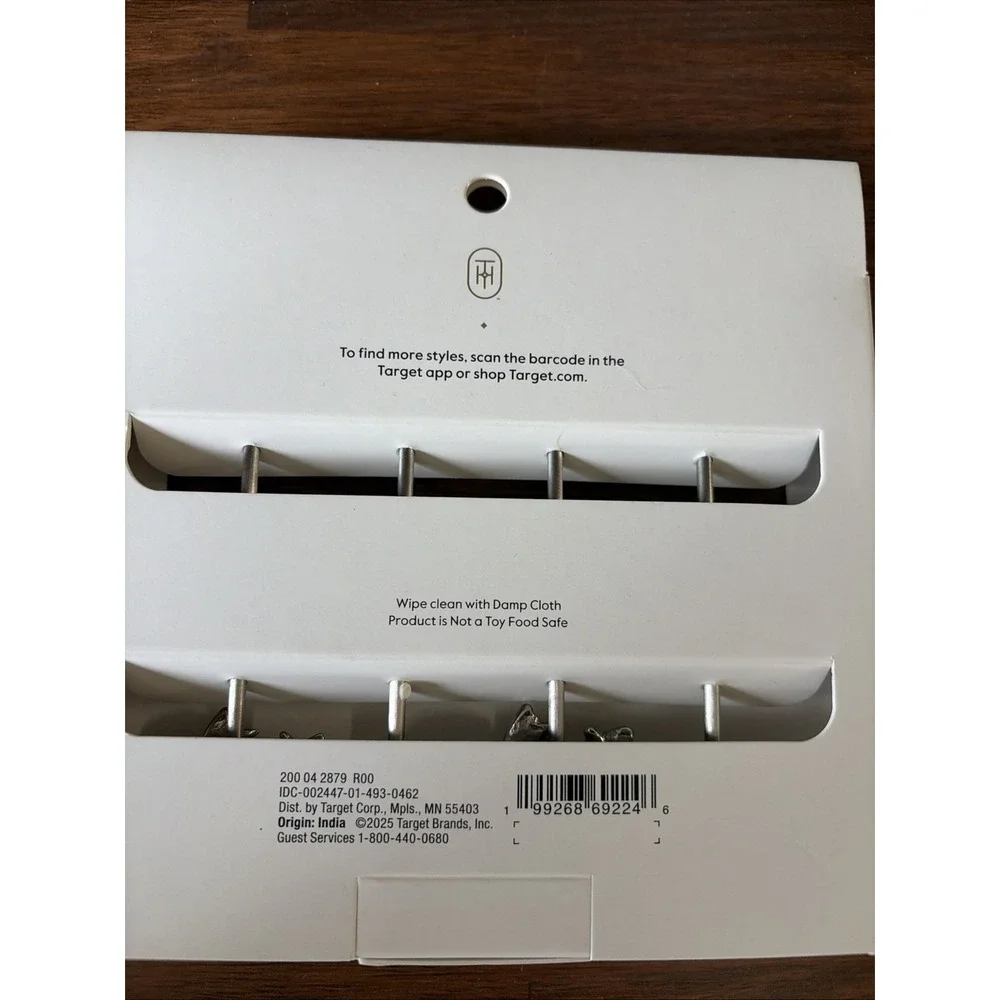 Threshold Cocktail Picks 3 Sets 12 Total‎ Silver Bows Metal Martini Skewers NEW